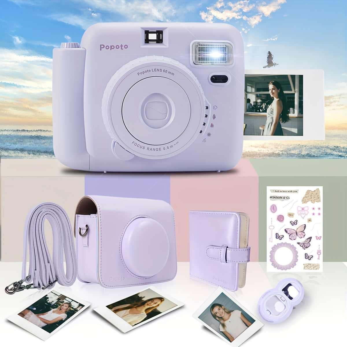 Cute Lilac Instant Camera