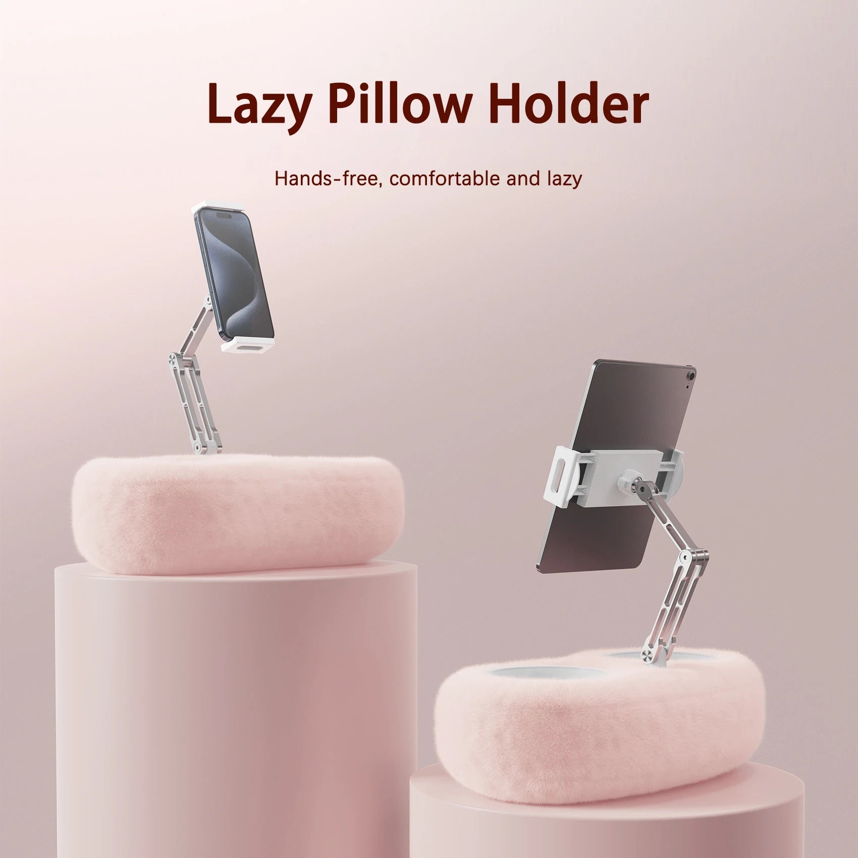 Tablet Stand Pillow Holder with 2 Snack Bowls